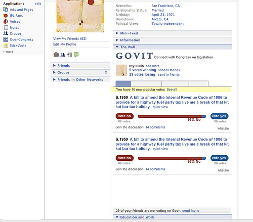 Govit.comのFacebook用アプリ。
