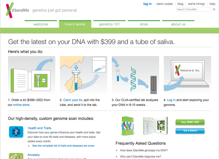 図2　DNAテスト申し込み画面