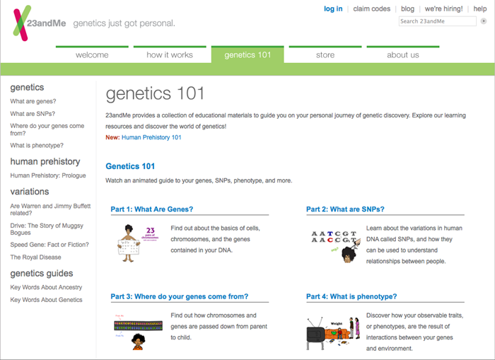 図6　遺伝子入門を解説する“genetics 101”