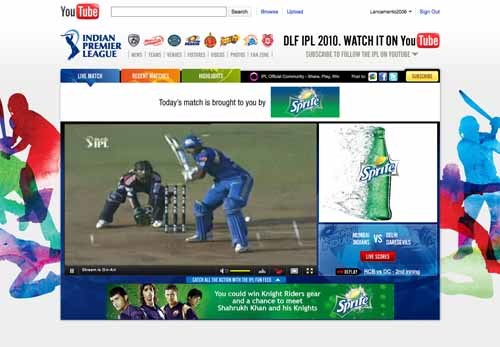 図1　IPLのYouTube公式チャンネルでは、試合が生中継される