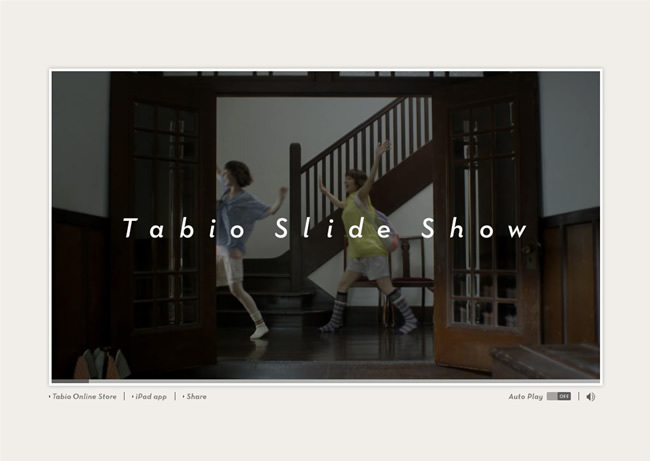 スライドが楽しいムービーカタログ『Tabio Slide Show』