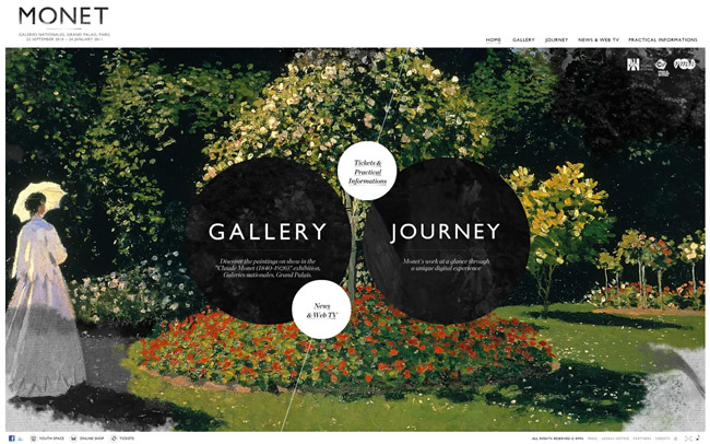 画家クロード・モネの展覧会「Exposition Monet 2010」のウェブサイト