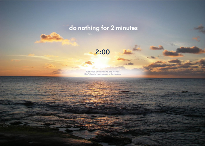 図3　2分の間、何もしてはいけないウェブサイト『Do Nothing for 2 Minutes』
