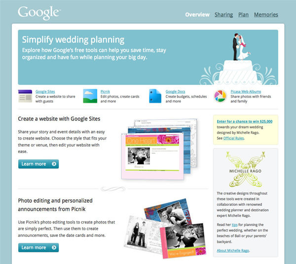 図1　『Simplify Wedding Planning with Google for Weddings』では結婚式をよりシンプルにすることを目指している