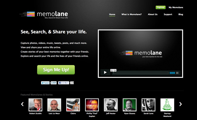 図4　時系列でウェブサービスのコンテンツをまとめてくれる『Memolane』