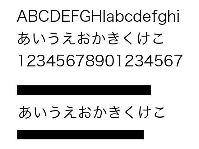 図5　Photoshop上で、テキストに「BLOKK font」を指定した場合の例（残念ながら日本語には対応していない）