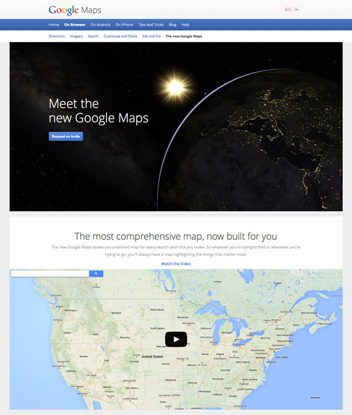 図4　新しいGoogle Mapsを紹介している『The new Google Maps』
