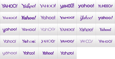 図2　『The New Yahoo! Logo』で紹介された様々なロゴ