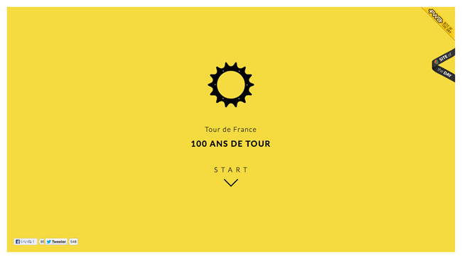 図1　ツール・ド・フランス全100回のデータを美しいインフォグラフィックで表現した『100 ans de tour』