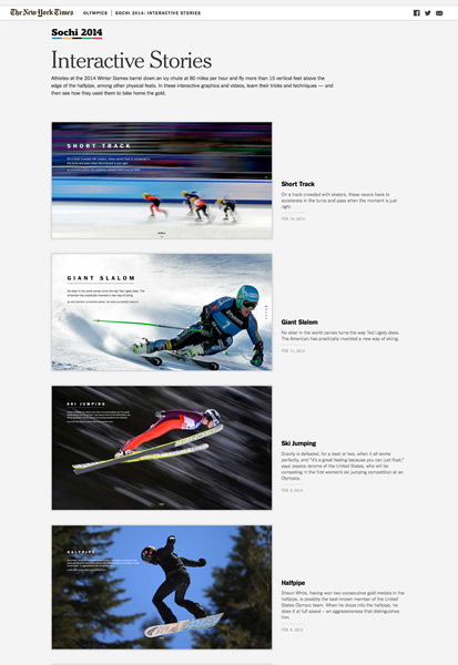 図6　The New York Timesの特設ページ『Sochi 2014: Interactive Stories』
