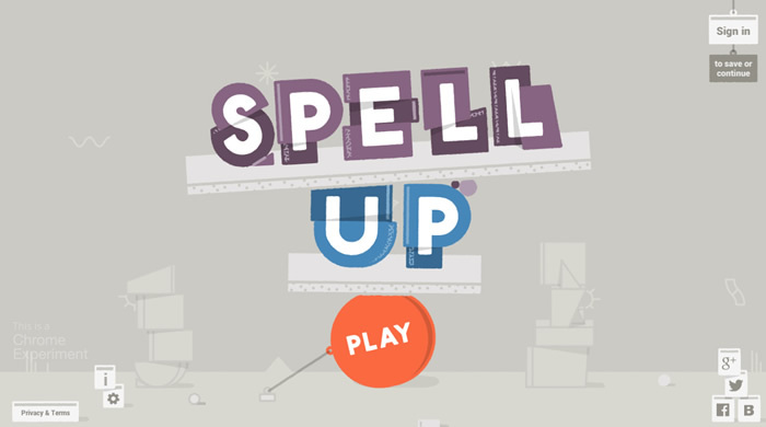 図4　ブラウザの音声認識を利用したゲーム、『Spell Up』