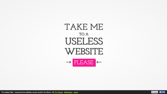 図1　「役に立たない」ウェブサイトを次々と紹介する『The Useless Web』