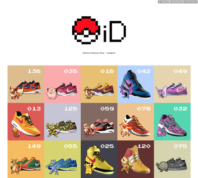 図5　『Pokémon GO』から影響を受けたプロジェクト，「Pokémon Nike iD」のウェブサイト