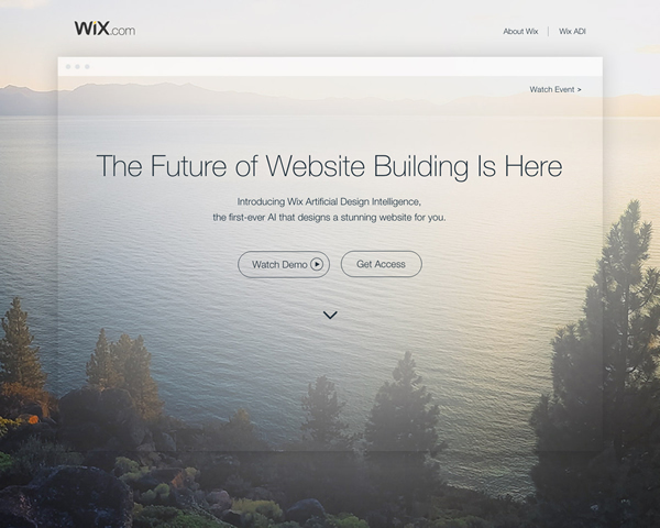 図1　人工知能を用いたサービス「Wix ADI」を紹介した、『Create Your Stunning Website with Wix ADI. It’s Easy.』