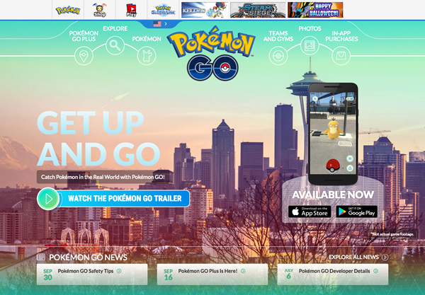 図4　スマートフォン向けアプリ『Pokémon GO』のウェブサイト