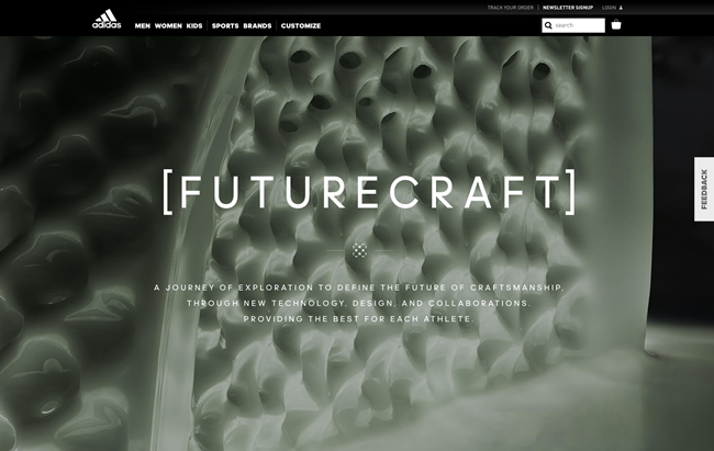 図1　adidas の3Dプリントシューズ、「Futurecraft 4D」をフィーチャーした『adidas FUTURECRAFT』