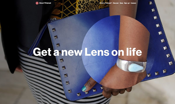 図6　Pinterestの新機能「Pinterest Lens」を紹介する『Get a new Lens on life』