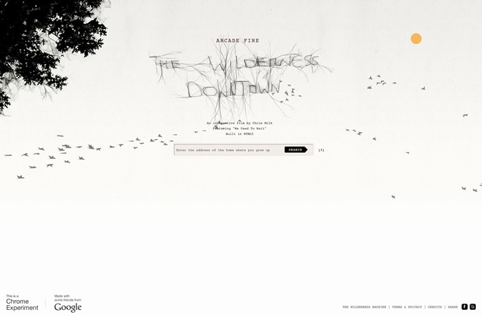 図7　「Google Chrome」の機能をアピールするために制作された『The Wilderness Downtown』（2010）。HTML5でコーディングされたこのウェブサイトは、2011年のカンヌ国際広告賞サイバー部門で3つのグランプリを受賞した