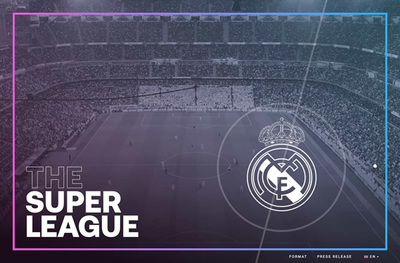 図1　12のビッグクラブによる合意が発表された「European Super League」の公式ウェブサイト