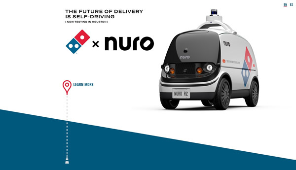図6　自動運転車によるピザの宅配サービスを説明したDomino's Pizzaのウェブサイト<wbr>『Domino’s Self-Driving Delivery』<wbr>