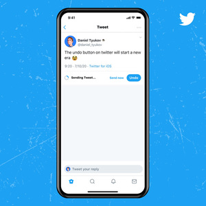 図2　「Twitter Blue」で提供される新機能の一つ、Undo Tweetの画面写真。設定した時間（最大30秒）内であれば、送信したツイートや返信などを投稿前に取り消せる