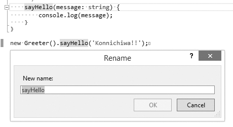 図4　Visual Studioでメソッド名のリネームを実行している様子