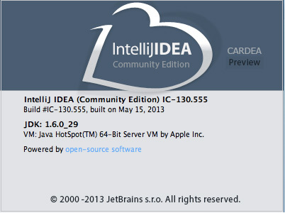 図3　IntelliJ IDEA（IDEA CE）のアバウト画面