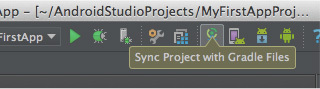 図9　「Sync Project with Gradle Files」ボタン