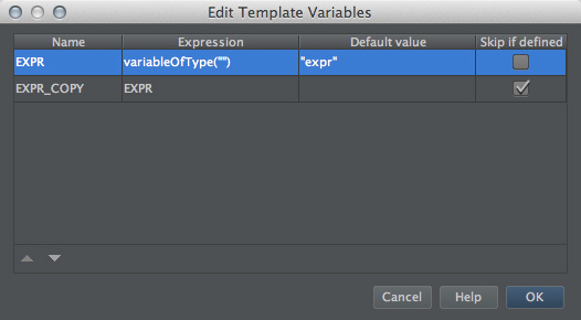 図11　「Edit Template Variables」ダイアログ