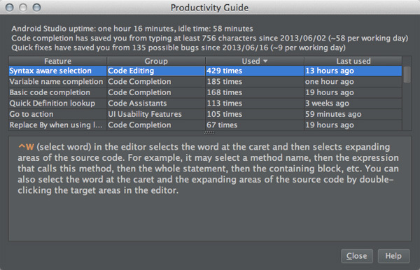図14　「Productivity Guide」ダイアログ