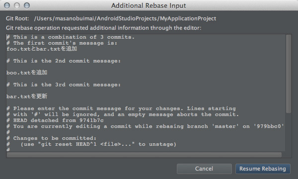 図25　「Additional Rebase Input」ダイアログの例
