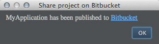 図23　「Share project on Bitbucket」ダイアログ（処理完了後）