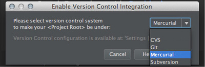 図3　「Enable Version Control Integration」ダイアログ
