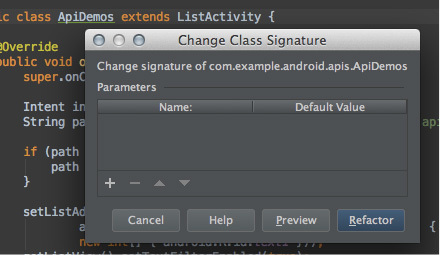 図2　「Change Class Signature」ダイアログ（クラスの時）