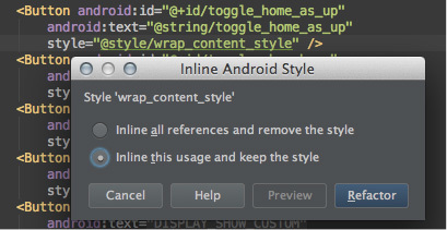 図43　「Inline Android Style」ダイアログ