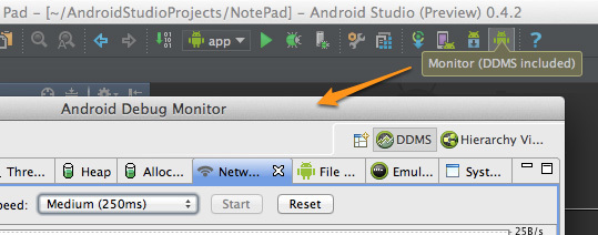 図23　Android StudioからAndroid Device Monitorを起動する