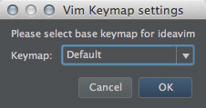 図1　「Vim Keymap setting」ダイアログ
