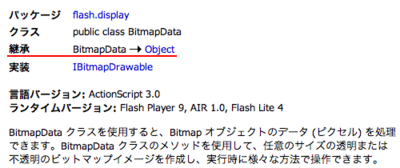 図5　BitmapDataはDisplayObjectクラスを継承しない