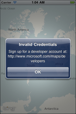 図17　Invalid Credentialsメッセージ