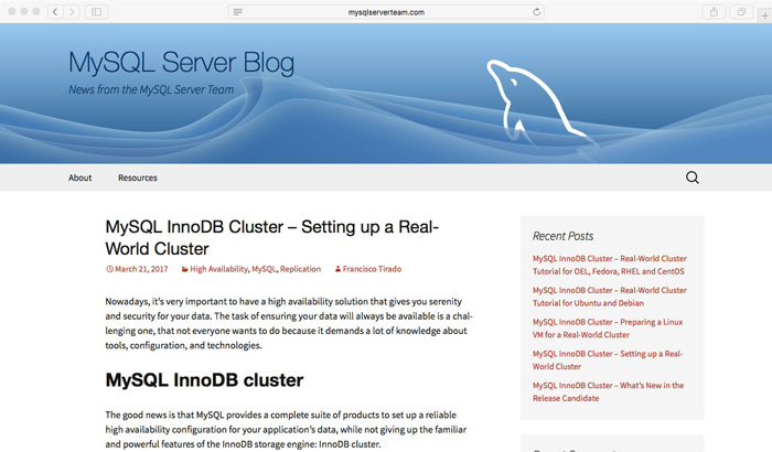 図1　MySQLサーバー開発チームのブログ