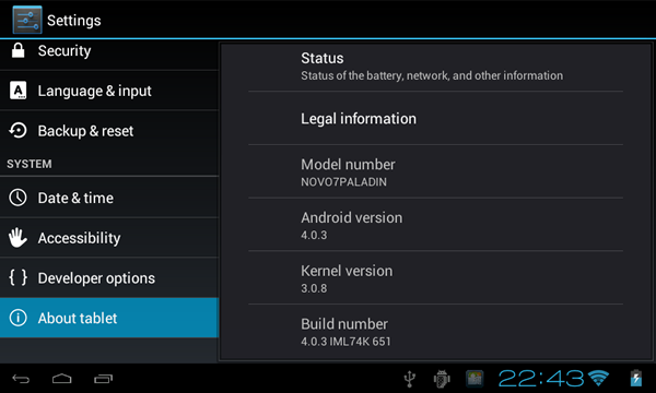 Android 4.0.3へアップデート