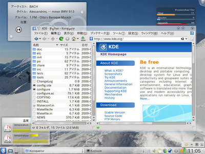 図2　KDE-4.3.1の画面例