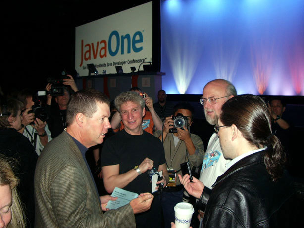 2008年の「JavaOne」にて、Scott McNealy氏、Rich Green氏、Jonathan Schwartz氏と。