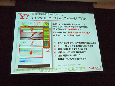 Yahoo!ロコ プレイスページのイメージ