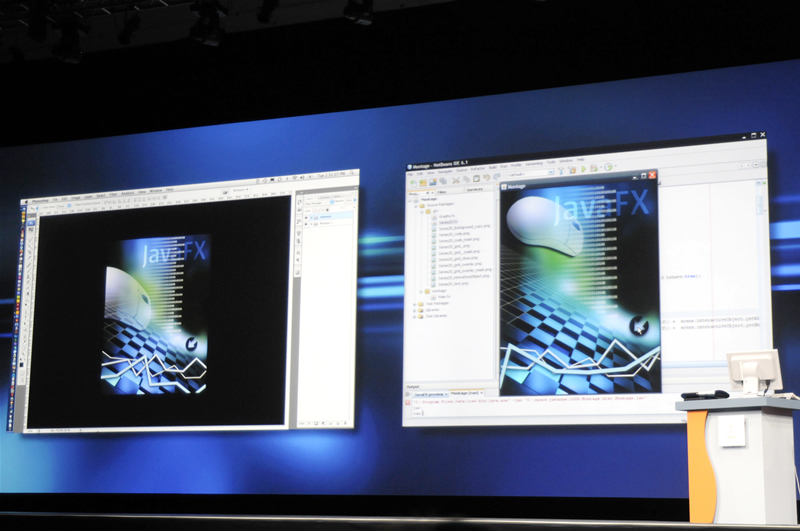 写真6　JavaFX Transformerによる変換。左がPhotoshop、右がNetBeans