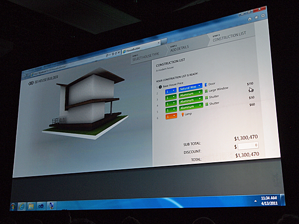John氏は、3D HOUSE BUILDERと呼ばれる3Dツールを使い、Silverlight 5のデモンストレーションを行った