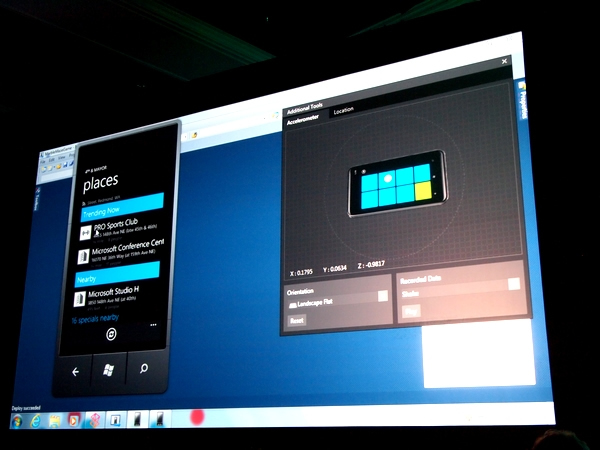 Windows Phone 7では、センサーシミュレーションが行える開発ツールも用意される