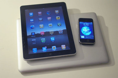 iPadの大きさをiPhone，MacBook Airと比較