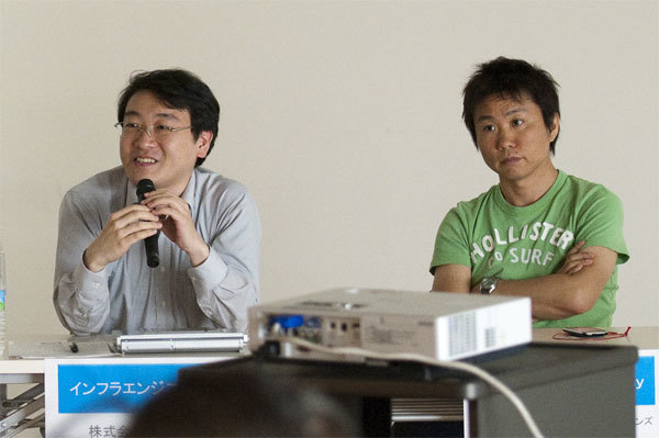 株式会社NTTデータ 濱野賢一朗氏（左）とゼロスタートコミュニケーションズ 山崎徳之氏