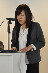 浅川智恵子さん。週に何本もの講演をこなすハードスケジュールの中でのお話だった。